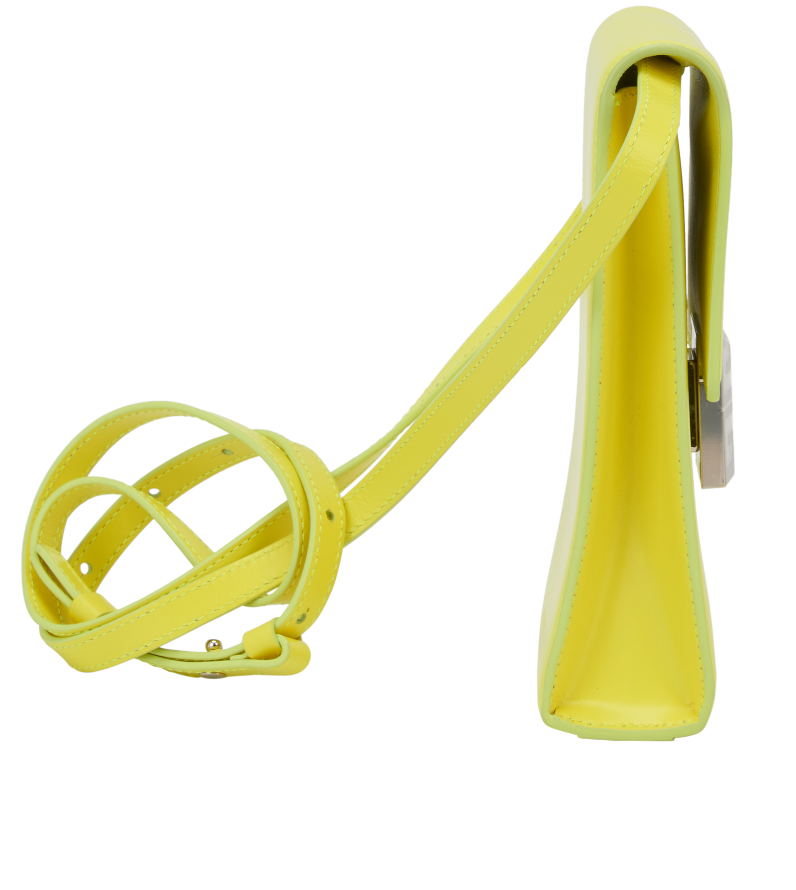 Mini 4G Vertical, &pound;350, Handbags, Yellow, Calfskin, Side view